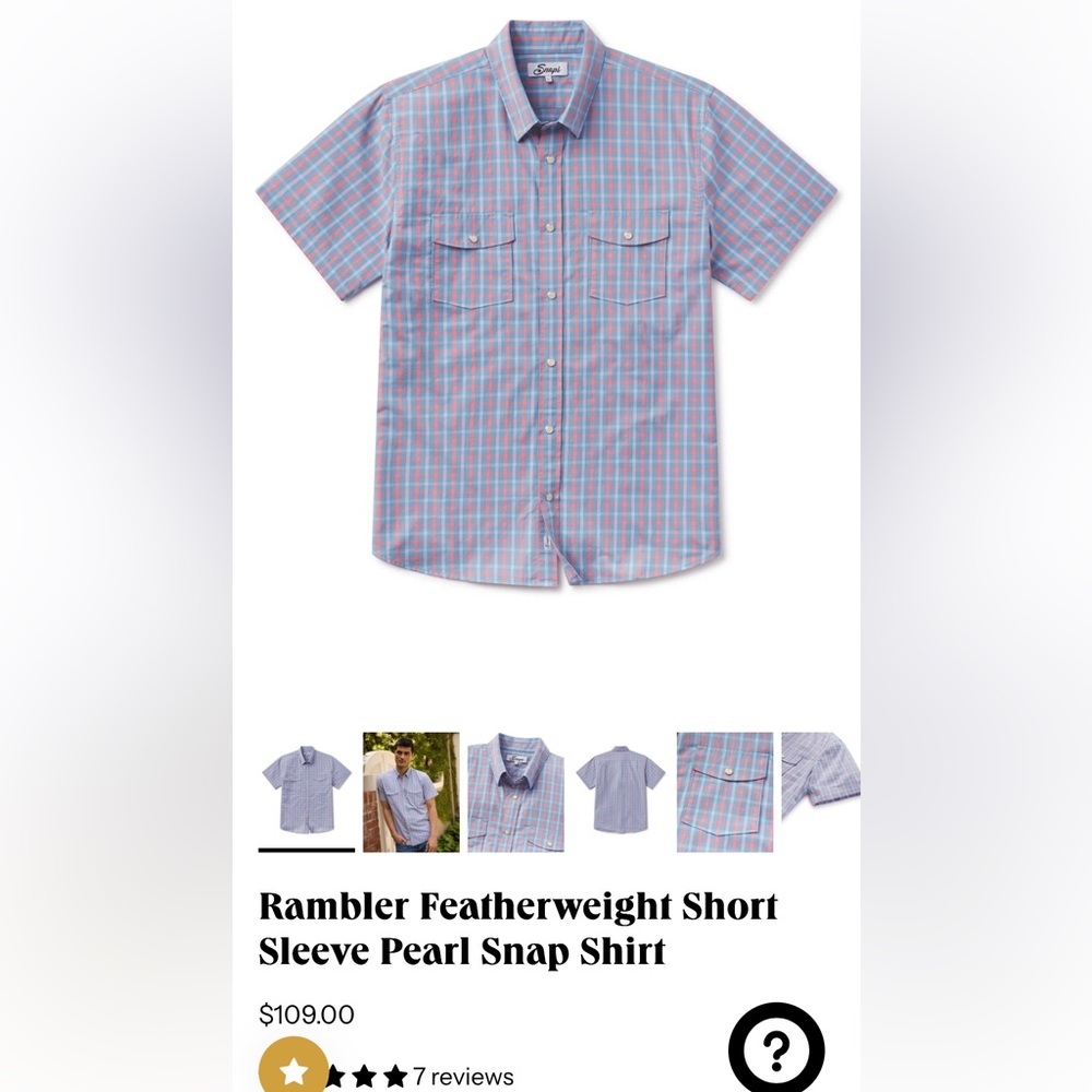Snap Plaid Button-Up Shirt in Blue & Orange